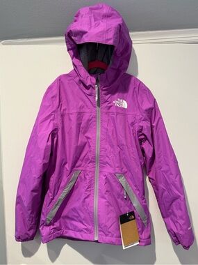 The North Face Kids' Bright Purple Hooded Raincoat NWT MEDIUM 10-12